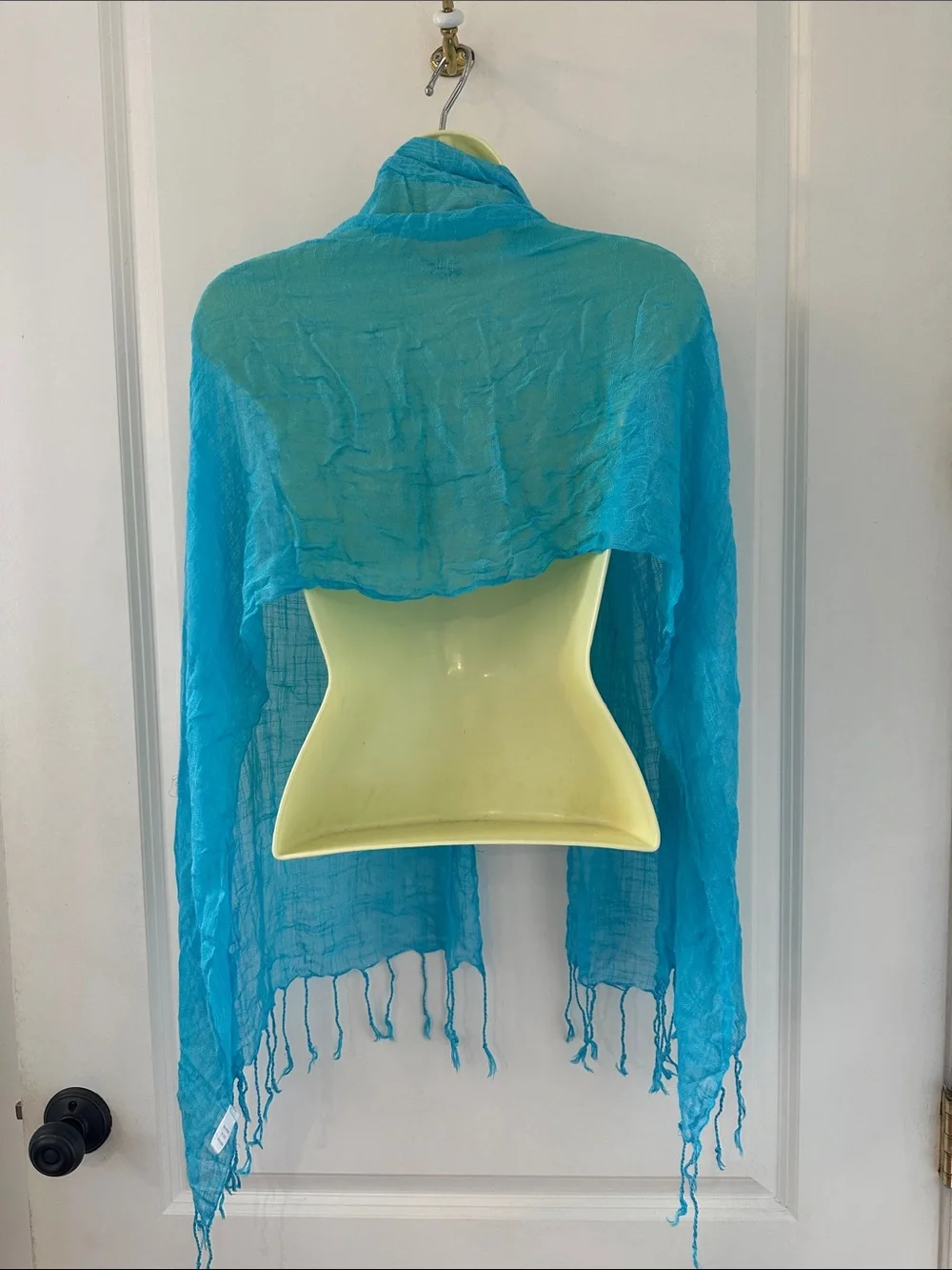 Lightweight‎ La Double 7, Inc Brand Turquoise Viscose Fringe Scarf